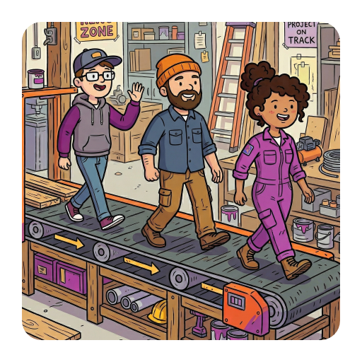 Persona's on a conveyer belt